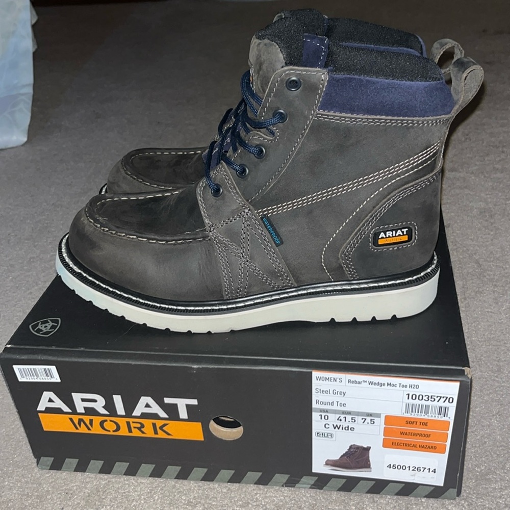 Ariat Rebar Wedge Moc Toe H20 Boots size 10 c wide